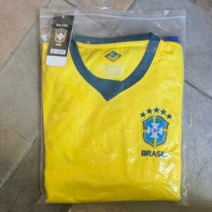 Brasil CBF Men’s Yellow Football Jersey with Navy Trim